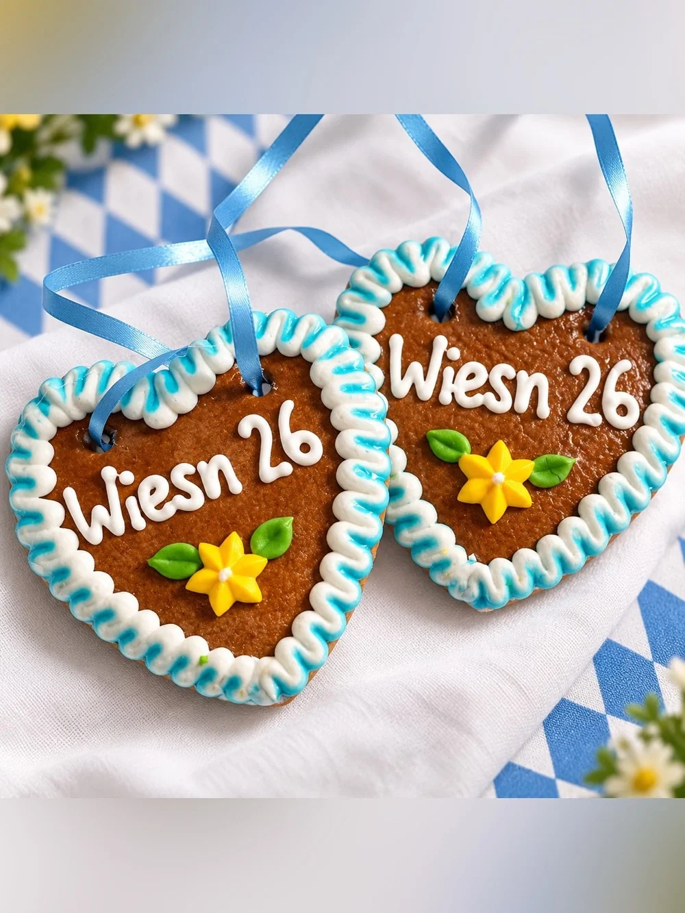 Set of 2 German Oktoberfest Gingerbread Lebkuchen Hearts Wiesn 2026 New Sealed